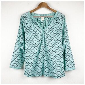Sundance Blue Micro Print Floral Top‎ Size XS